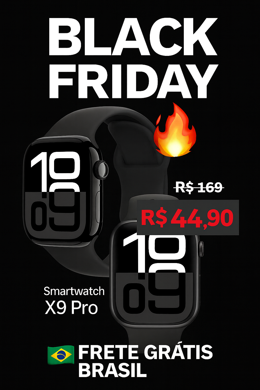 Smartwatch X9 Pro preto